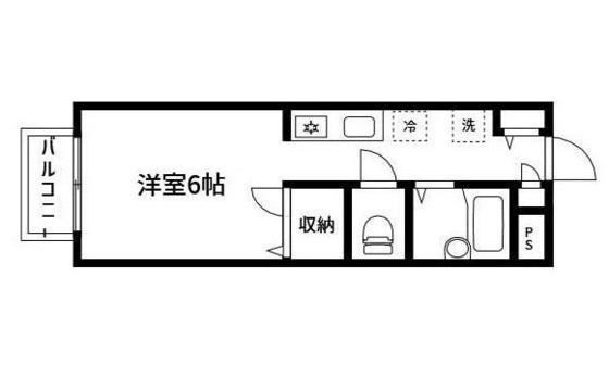 JR津山線 備前原駅 徒歩16分 2階建 築29年(1K/2階)の間取り写真