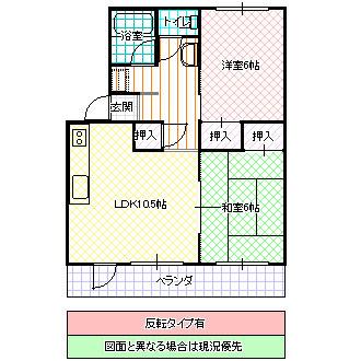 水戸昭和ビル I(2LDK/5階)の間取り写真