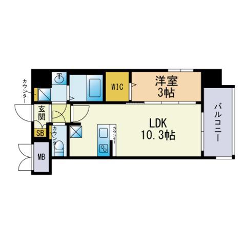 グランフォーレ博多駅プレミア(1LDK/5階)の間取り写真