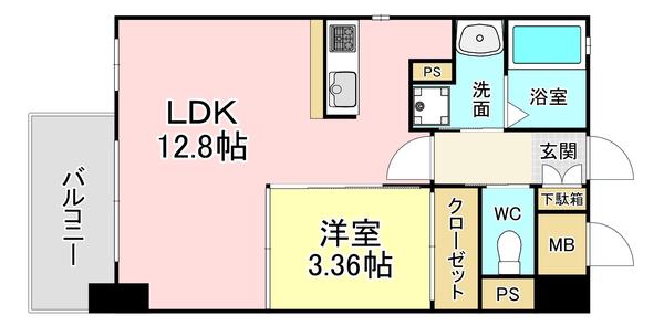 GALA PLATINUM COURT(1LDK/9階)の間取り写真