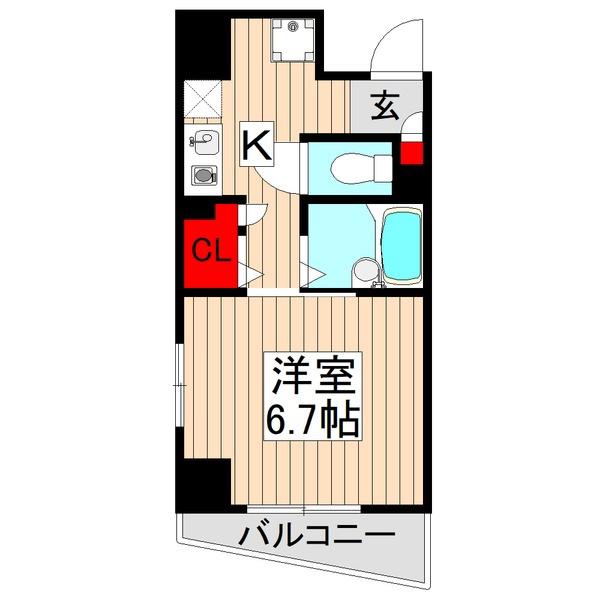 GRACE(1K/6階)の間取り写真