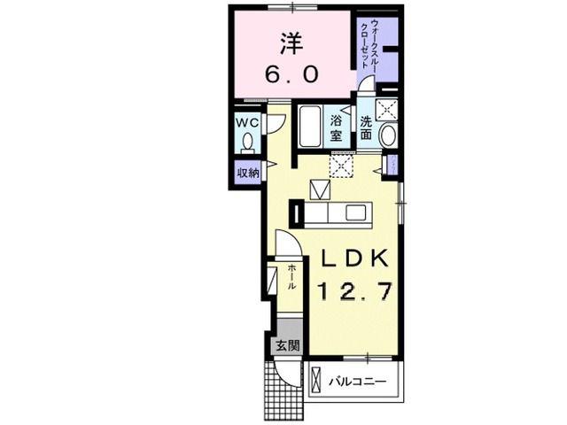 サンライズナカガワL(1LDK/1階)の間取り写真