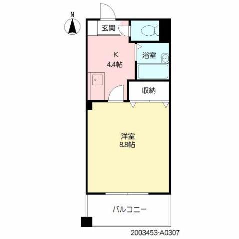 マダレンホール(1K/3階)の間取り写真