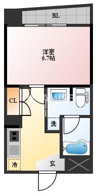 Jプレイス宝町(1K/3階)の間取り写真