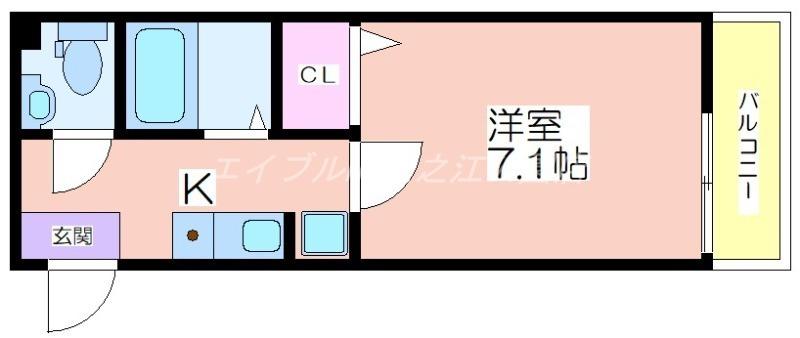 MILKY WAY(1K/1階)の間取り写真