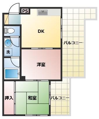 ステラ京急田浦(2DK/3階)の間取り写真