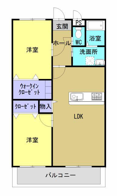 ヴァンフォーレ(2LDK/3階)の間取り写真