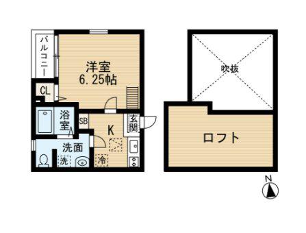 シュプリームメゾン(1K/2階)の間取り写真