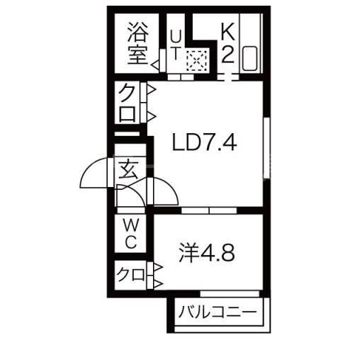 TERRACE TSUMUGI(1LDK/1階)の間取り写真