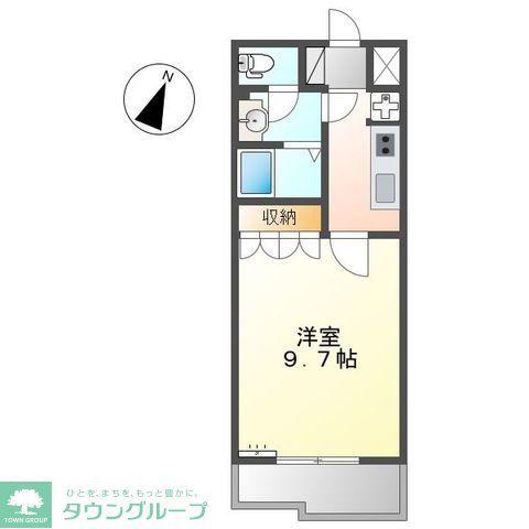 グリーンヒルズ(1K/2階)の間取り写真