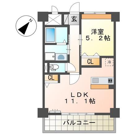 アーバンライフ松島(1LDK/5階)の間取り写真