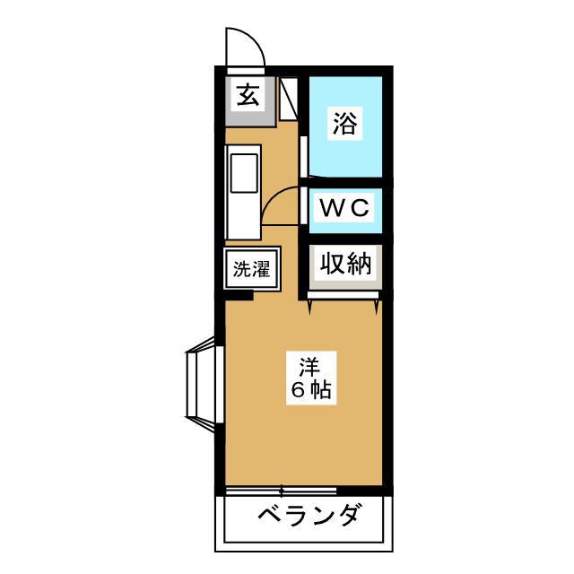AMOUR壱番館(ワンルーム/2階)の間取り写真