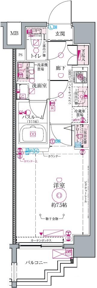 クレヴィスタ代田橋(1K/3階)の間取り写真