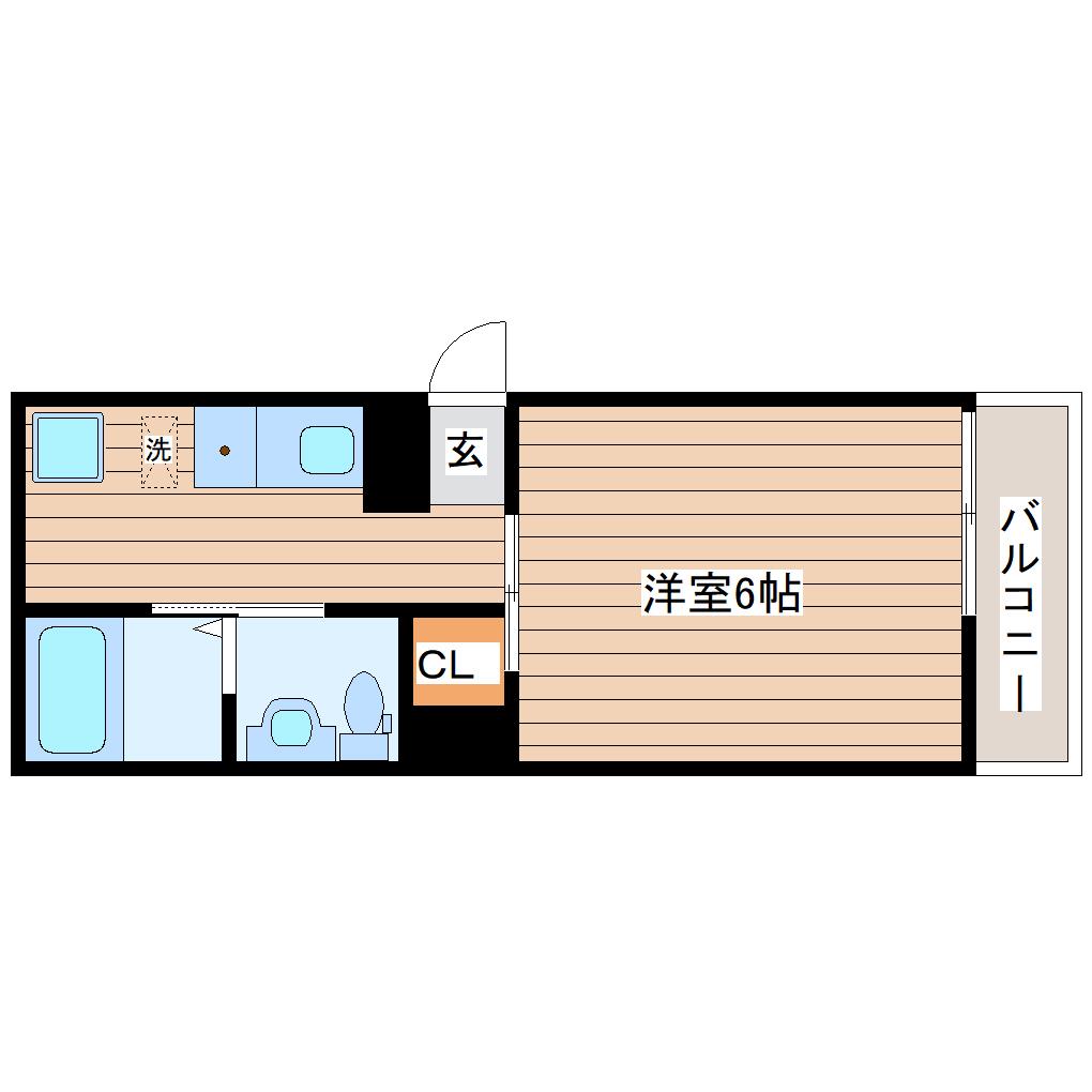 T-CUBE北仙台(1K/2階)の間取り写真