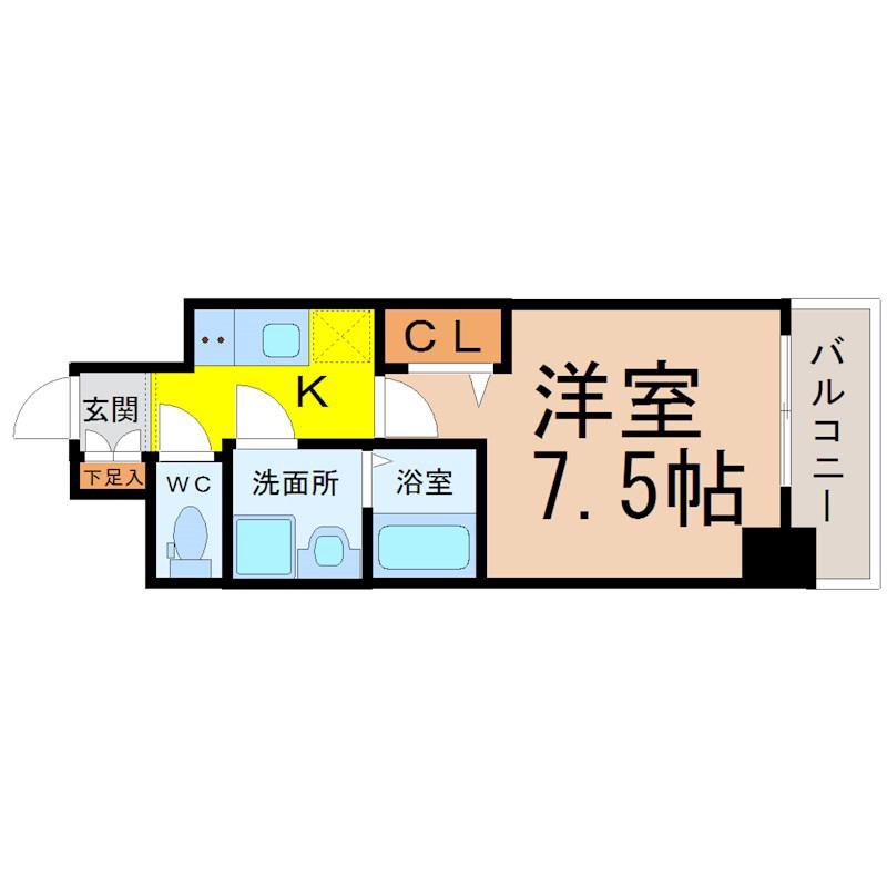 プレサンス桜通ザ・タイムズ(1K/7階)の間取り写真