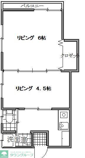 東荘(2K/2階)の間取り写真