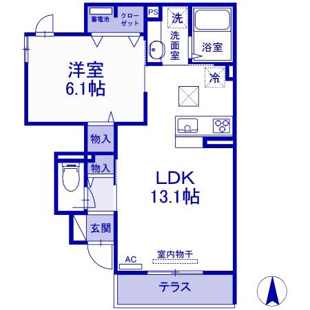 キャトルセゾン(1LDK/1階)の間取り写真