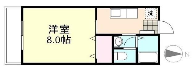 ラクシュリーマンションD棟(1K/2階)の間取り写真