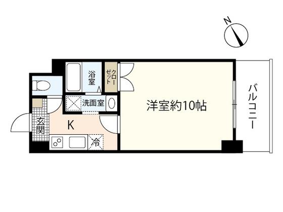 S-FORT中広通(1K/6階)の間取り写真