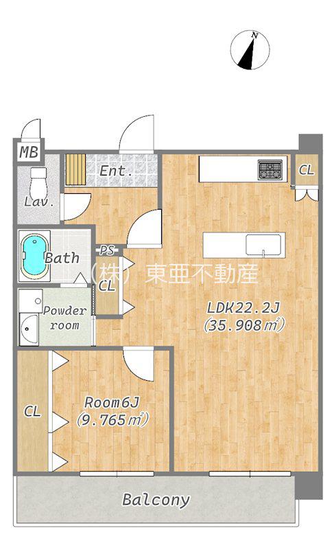 GRAND CHAINON平成(1LDK/3階)の間取り写真