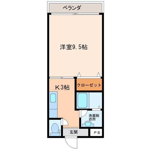 サンドリーム(1K/3階)の間取り写真