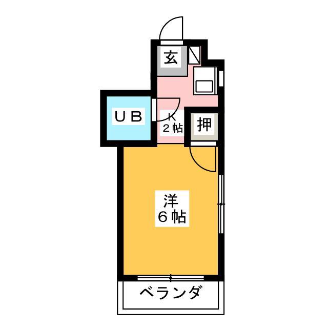 シンフォニースクエアII(1K/2階)の間取り写真