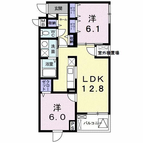 グランファーレ(2LDK/5階)の間取り写真