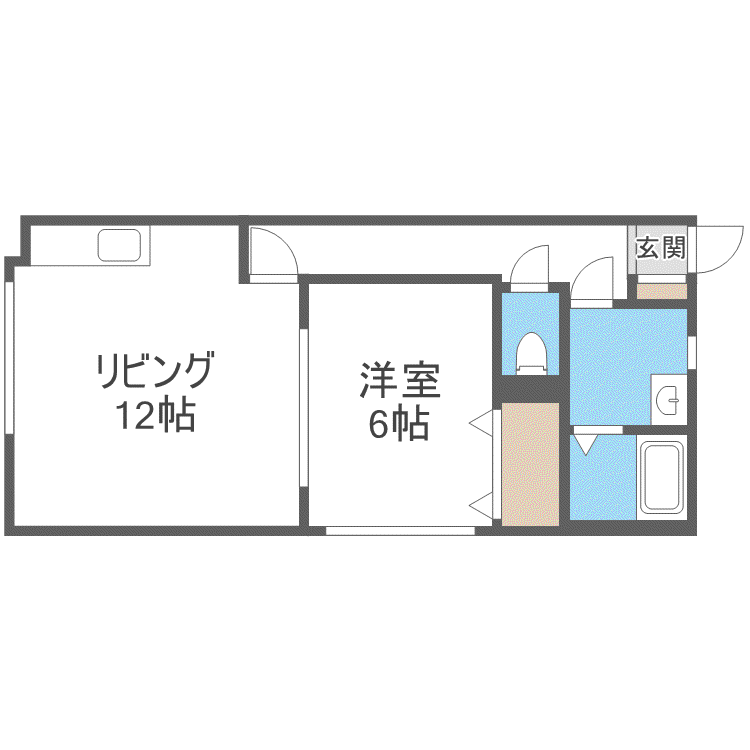 ルレオ花川東(1LDK/1階)の間取り写真