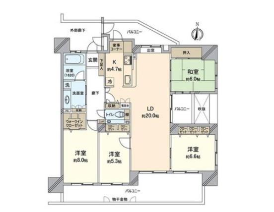 アプローズ香住ヶ丘弐番館(4LDK/2階)の間取り写真
