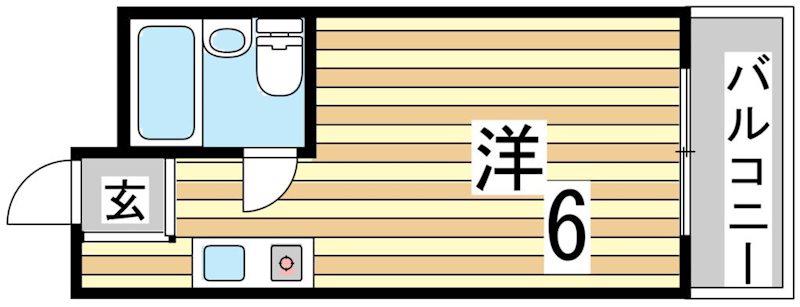 多聞台ハイツ(ワンルーム/4階)の間取り写真