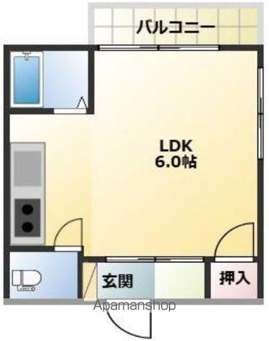 ナカイビル(1K/4階)の間取り写真