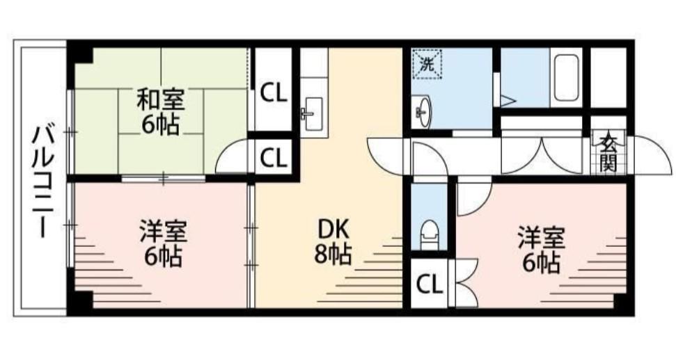 大新ヒルズ西馬橋(3DK/3階)の間取り写真