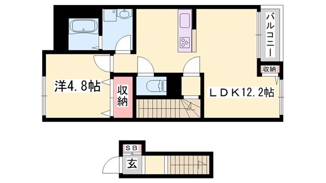 ラ・プレールI(2LDK/2階)の間取り写真