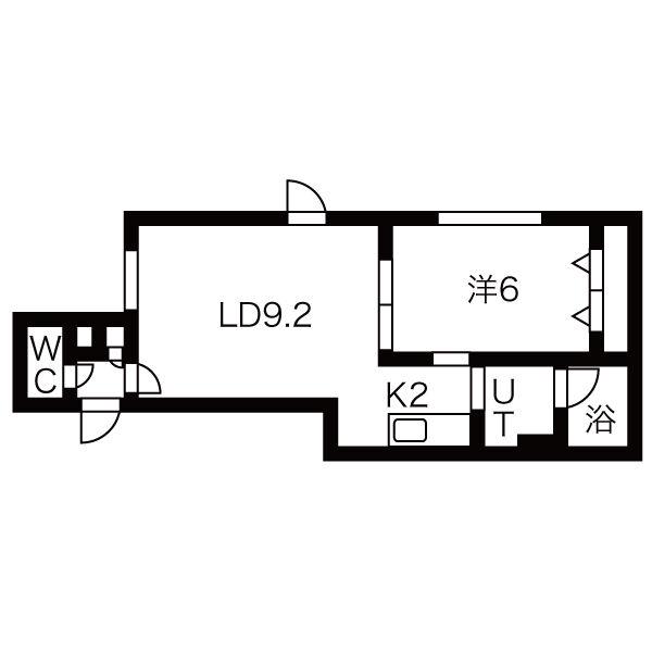 アプローズMS(1LDK/1階)の間取り写真