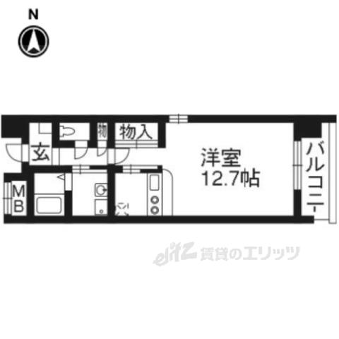 サンロイヤル三条(ワンルーム/9階)の間取り写真