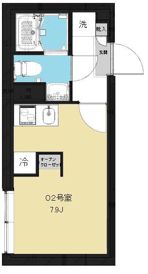 グリーンヴァリー(ワンルーム/4階)の間取り写真