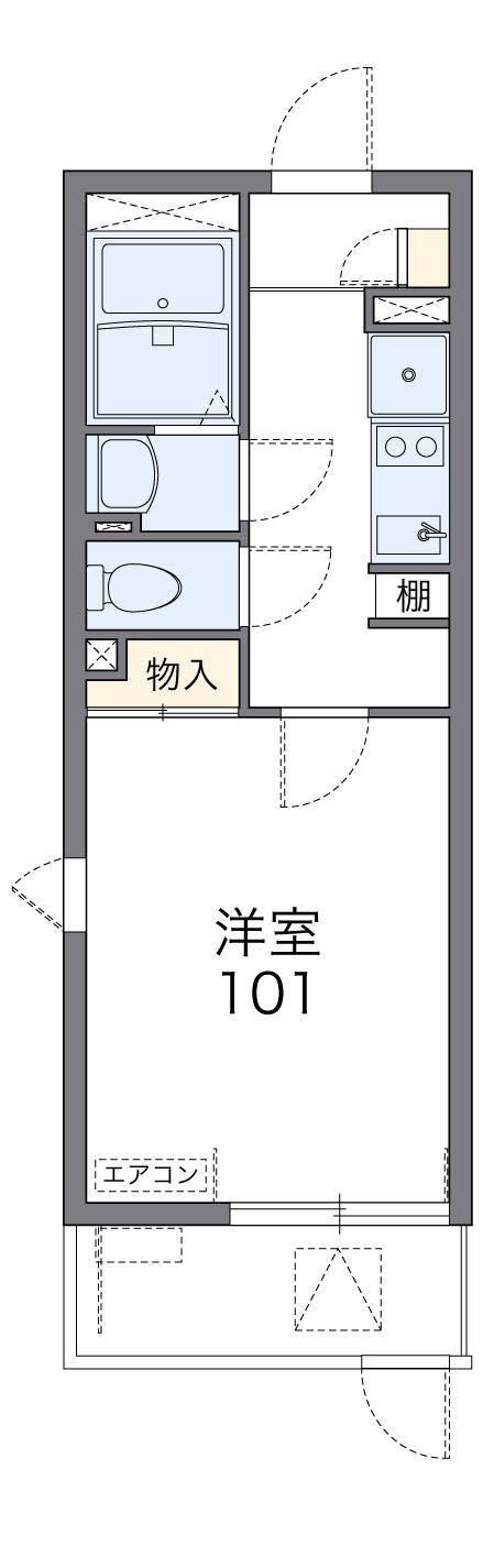 レオネクストフローラ鈴蘭台(1K/3階)の間取り写真