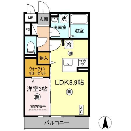 コンフォーティア(1LDK/3階)の間取り写真