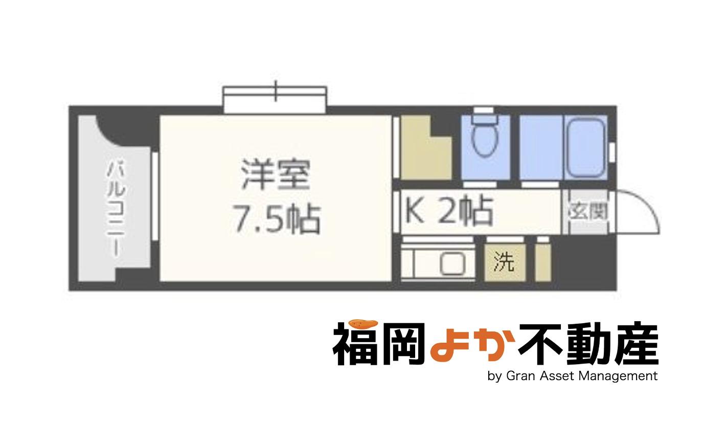 ロイヤルコンフォート白金(1K/2階)の間取り写真