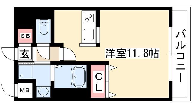 アンナマリー大喜(ワンルーム/8階)の間取り写真