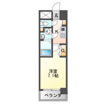 シェモア藤井寺駅前(1K/7階)の間取り写真