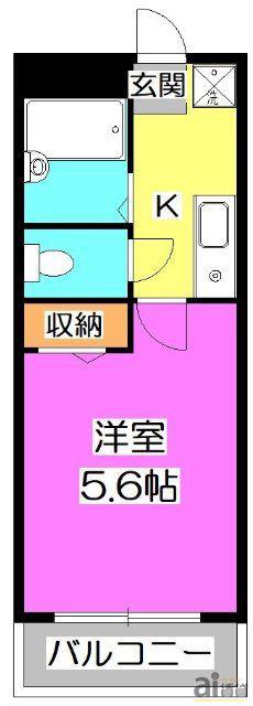メゾンマイヨジョンヌ(1K/2階)の間取り写真