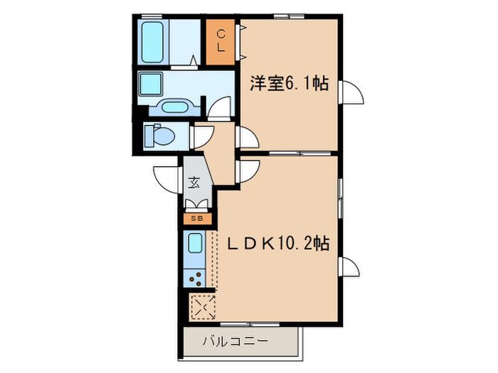 プランドール(1LDK/3階)の間取り写真