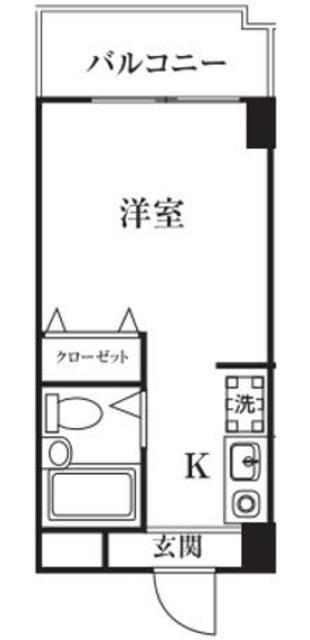 エクセラン西八王子(1K/4階)の間取り写真
