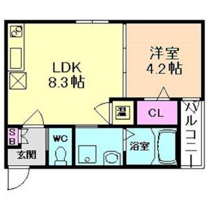 ABELIA(1LDK/1階)の間取り写真