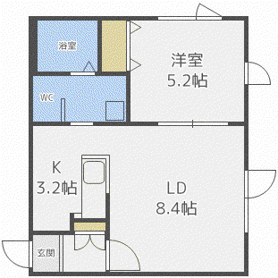 BLANC NOIR F(1LDK/2階)の間取り写真