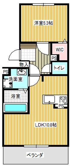ラ・エスパシオ合志I(1LDK/1階)の間取り写真
