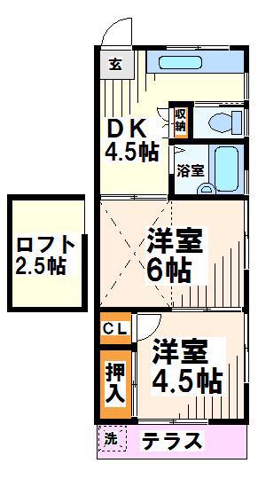 NTコーポ(2DK/1階)の間取り写真