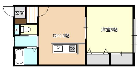 グランコートA(1DK/2階)の間取り写真