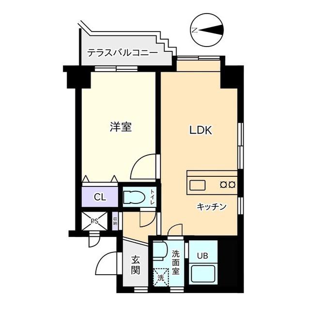 信開ウエラコート花月(1LDK/2階)の間取り写真